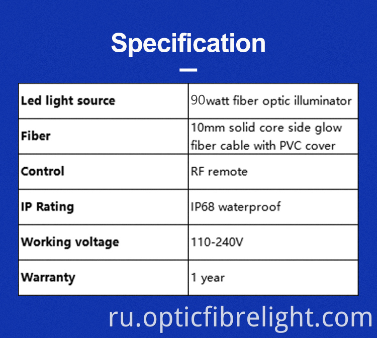 Волоконно-оптический свет для бассейна Fiber Optic Pool Light