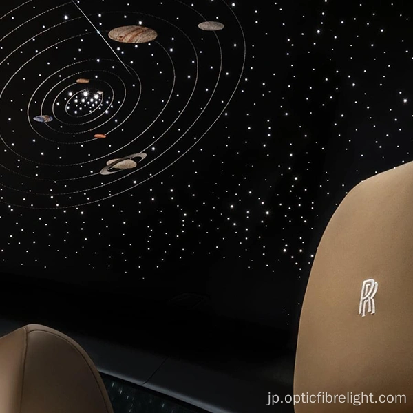 車の流れ星の光の天井