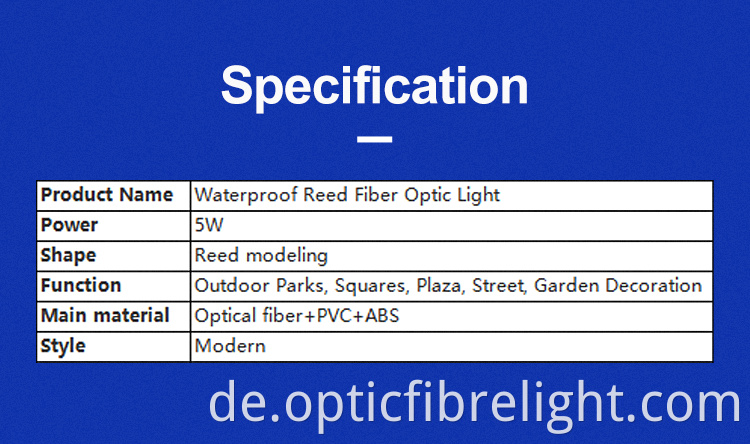 Glasfaser -Schilflampe Fiber Optic Reed Lamp